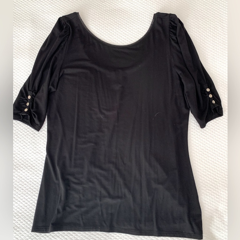 White House Black Market Large Black Blouse